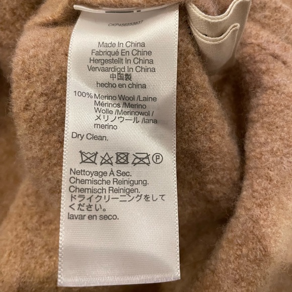 Madewell Tan Boiled Merino Wool Half-Zip Popover Sweater Women’s Size Medium - Picture 5 of 7